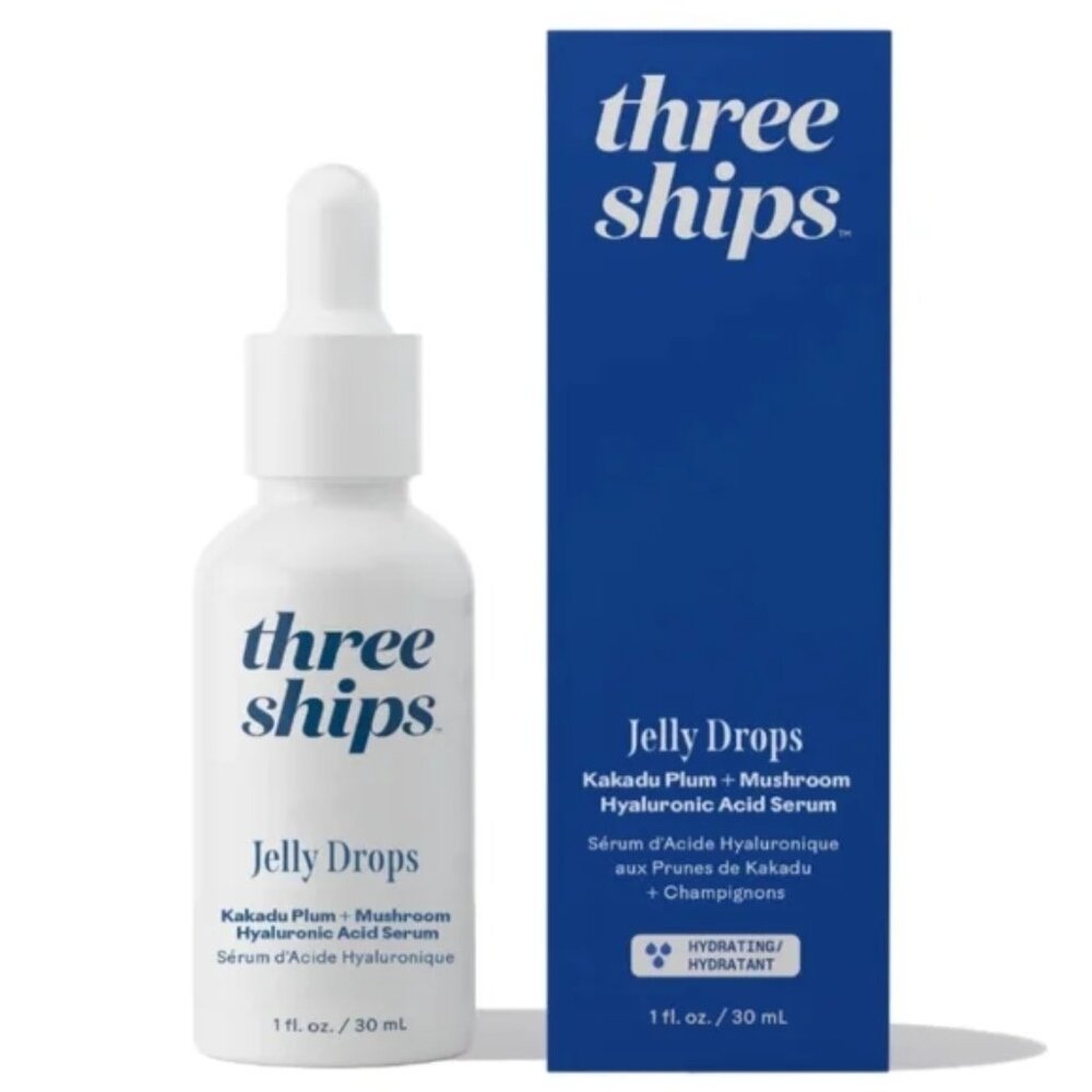 NIB THREE SHIPS JELLY DROPS HYALURONIC ACID SERUM- 1 FL oz